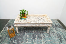 Load image into Gallery viewer, Lily_Solid Wooden Carved Coffee Table with Glass Top
