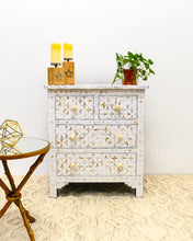 Load image into Gallery viewer, Brian_Mother of Pearl Inlay Chest of Drawer with 4 Drawers_ 75 cm Length
