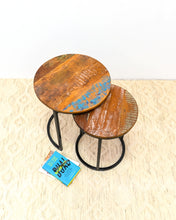 Load image into Gallery viewer, Wesley_Solid Indian Reclaimed Wood Round Nesting Table
