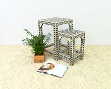 Load image into Gallery viewer, Margo_Bone Inlay Set of 2 Nesting table_Modern
