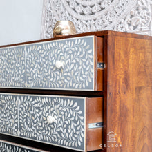 Load image into Gallery viewer, Simo Bone Inlay Chest of Drawer_Dresser_ 100 cm Length
