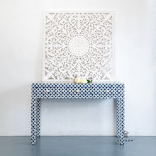 Load image into Gallery viewer, Rubina_Bone Inlay Console Table with 3 Drawers_Vanity Table_130 cm
