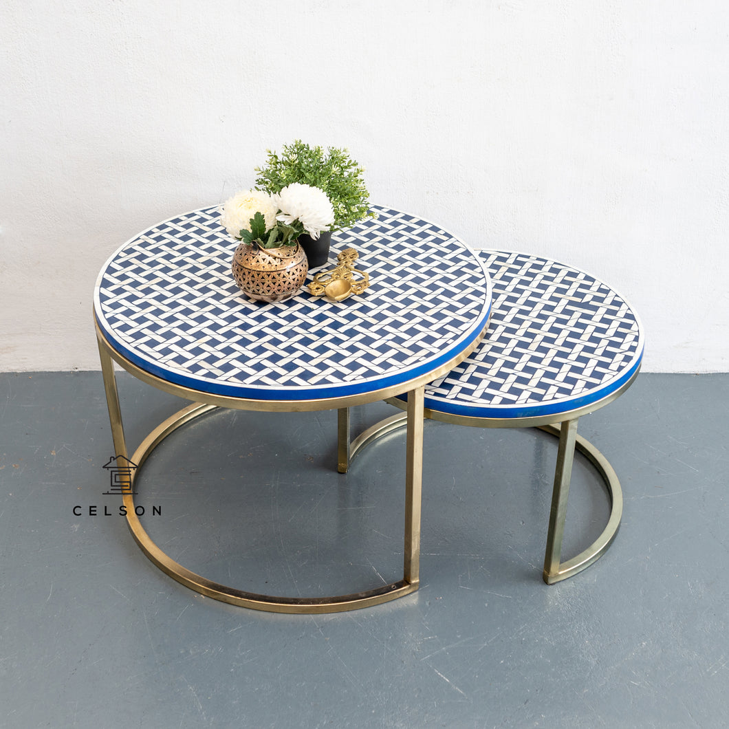 David_ Blue Bone Inlay Nesting Coffee Table Set of 2