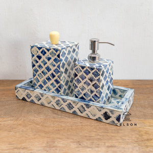 Eva Bone Inlay Vanity Accessories_Bathroom Set in Moroccan Pattern