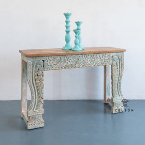 Mitto_Solid Indian Hand Carved Wooden Console Table