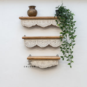Robin Wooden Wall Shelves Set of 3