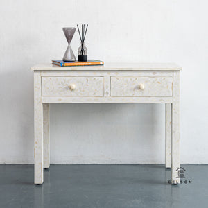 Ivan_Bone Inlay Console Table with 2 Drawers_Vanity Table_100 cm