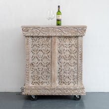 Load image into Gallery viewer, David _Solid Wood Hand Carved Bar Cabinet with wheels
