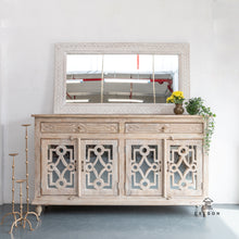 Load image into Gallery viewer, Linda Hand Carved Indian Wood Sideboard with Glass on Door_Buffet
