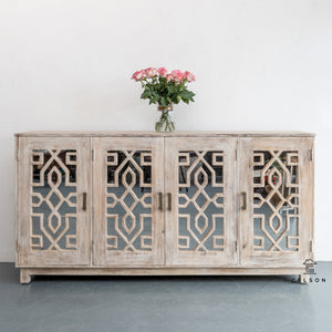Anna _Hand Carved Indian Solid Wood Dresser_Sideboard_Buffet_Cabinet