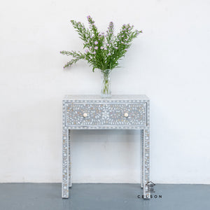 Elle_Mother of Pearl Inlay Console Table with 1 Drawer_Vanity Table_70 cm