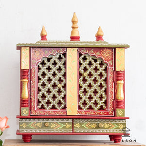 Tara_Hand Carved Wooden Altar_Wooden Mandir_Prayer Mandir_Altar_Available in 6 colors