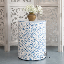 Load image into Gallery viewer, Boris _ Bone Inlay Stool_Round Table_End Table
