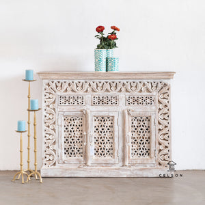 Shiva_ Hand Carved Wooden Sideboard_Buffet_Cabinet
