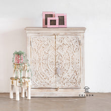 Load image into Gallery viewer, Remy _Hand Carved Solid Wood Bar Cabinet _ 90 cm Length
