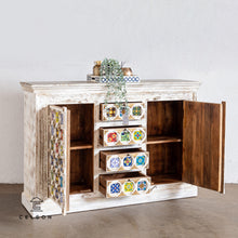 Load image into Gallery viewer, Eliana White Washed _Wooden Tile Cabinet_Chest of Drawer_
