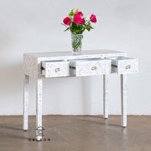 Load image into Gallery viewer, Ivy_Mother of Pearl Inlay Console Table with 3 Drawers_Vanity Table_100 cm
