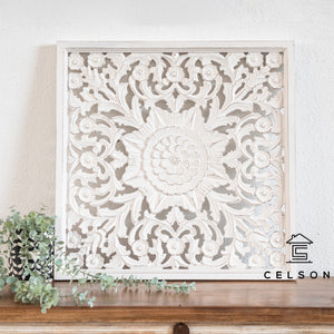 Lofen_Wooden Hand Carved Mandala_Wall Panel_60 x 60cm_Available in 6 colors