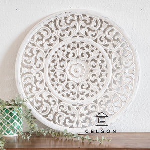 Winkle_Wooden Hand Carved Mandala_ Wall Panel_60cm dia_Available in 6 colors