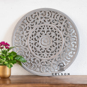 Winkle_Wooden Hand Carved Mandala_ Wall Panel_60cm dia_Available in 6 colors