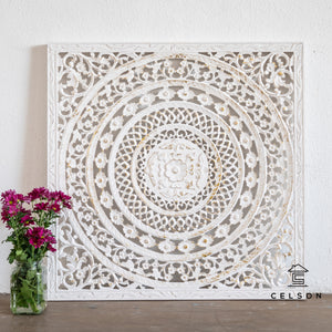 Liza_Carved Wooden Wall Panel _Wall Decor_90 x 90cm__Available in 5 colors