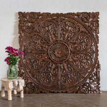 Load image into Gallery viewer, Cibu_Square Carved Wooden Wall Panel _Wall Decor_Mandala_114 x 114cm_Available in 5 colors
