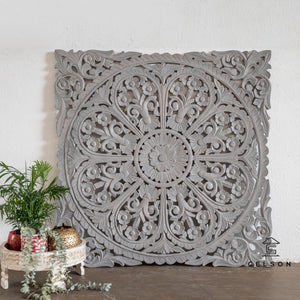 Cibu_Square Carved Wooden Wall Panel _Wall Decor_Mandala_114 x 114cm_Available in 5 colors