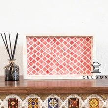 Load image into Gallery viewer, Hailey_Bone Inlay Moroccan Pattern Tray in Red
