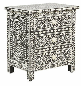 Pingle Bone Inlay Bed Side Table