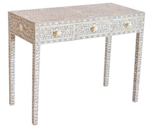 Load image into Gallery viewer, Anton Bone Inlay Console Table with 3 Drawers_Vanity Table_110 cm
