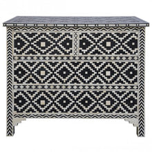 Load image into Gallery viewer, Reva Bone Inlay Chest of Drawer with 4 Drawers_ 104 cm Length
