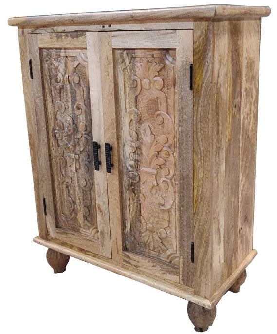 Adam Hand Carved Solid Wood Chest_ 80 cm Length