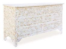 Load image into Gallery viewer, Evan Mother of Pearl Inlay Chest of Drawer with 7 Drawers_ 150 cm Length
