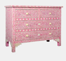 Load image into Gallery viewer, Bernice Bone Inlay Chest of Drawer with 4 Drawers_ 104 cm Length

