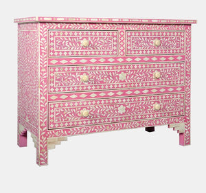 Bernice Bone Inlay Chest of Drawer with 4 Drawers_ 104 cm Length