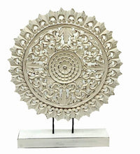 Load image into Gallery viewer, Biba_Hand Carved Panel_Table Decor_White Washed Finish
