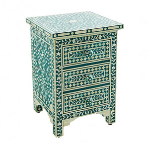 Lakky Bone Inlay Bed Side Table
