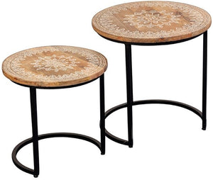 Steve_Solid Indian Wood Round Nesting Table