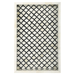 Cahir_Bone Inlay Moroccan Pattern Tray in Black_58 x 42 cm