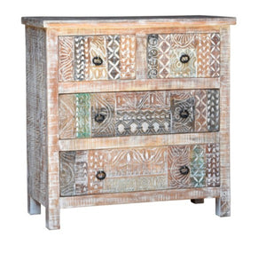 Josh_Solid Indian Wood 4 Drawers Chest of Drawer_ 90 cm Length