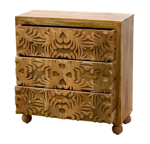 Satan Solid Wood Chest of Drawer_Cabinet_ 90 cm Length