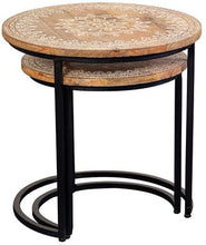 Load image into Gallery viewer, Steve_Solid Indian Wood Round Nesting Table
