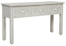 Load image into Gallery viewer, Sebba Bone Inlay Console Table with 3 Drawers_Vanity Table_130 cm
