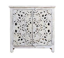 Load image into Gallery viewer, Mica Hand Carved Solid Indian Wood Chest_Cabinet_Sideboard_ 90 cm Length
