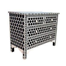 Load image into Gallery viewer, Kat Bone Inlay chest of drawer with 4 drawers_ 104 cm Length
