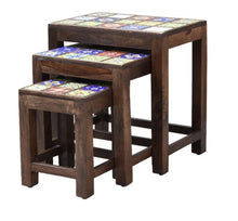 Load image into Gallery viewer, Freya Solid Wood Painted Nesting Table Set of 3
