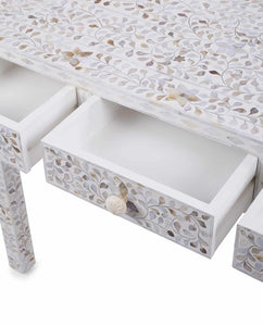 Ivy_Mother of Pearl Inlay Console Table with 3 Drawers_Vanity Table_100 cm