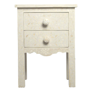 Marie Bone Inlay Bed Side Table