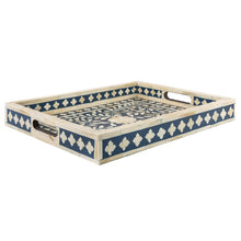 Load image into Gallery viewer, Ben Bone Inlay Tray with Floral Pattern_ 46 x 35.5 cm
