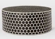 Harper_ Bone inlay Round Coffee Table in Black Color_100 Dia cm